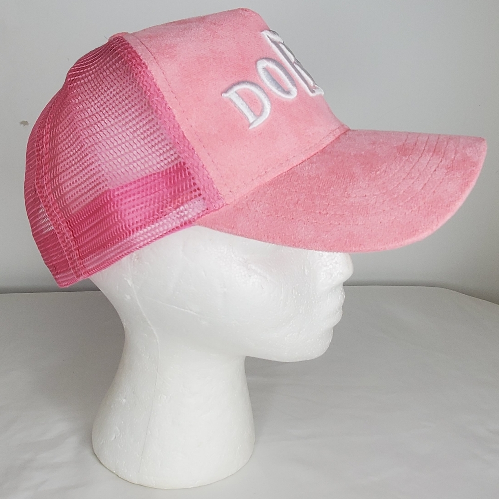 DoBuy Pink Suede Women's Trucker Cap "Like-New" - Picture 3 of 9